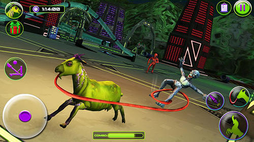 Gameplay of the Scary goat space rampage for Android phone or tablet.