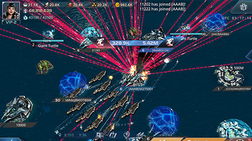Gameplay of the Sea fortress: Epic war of fleets for Android phone or tablet.