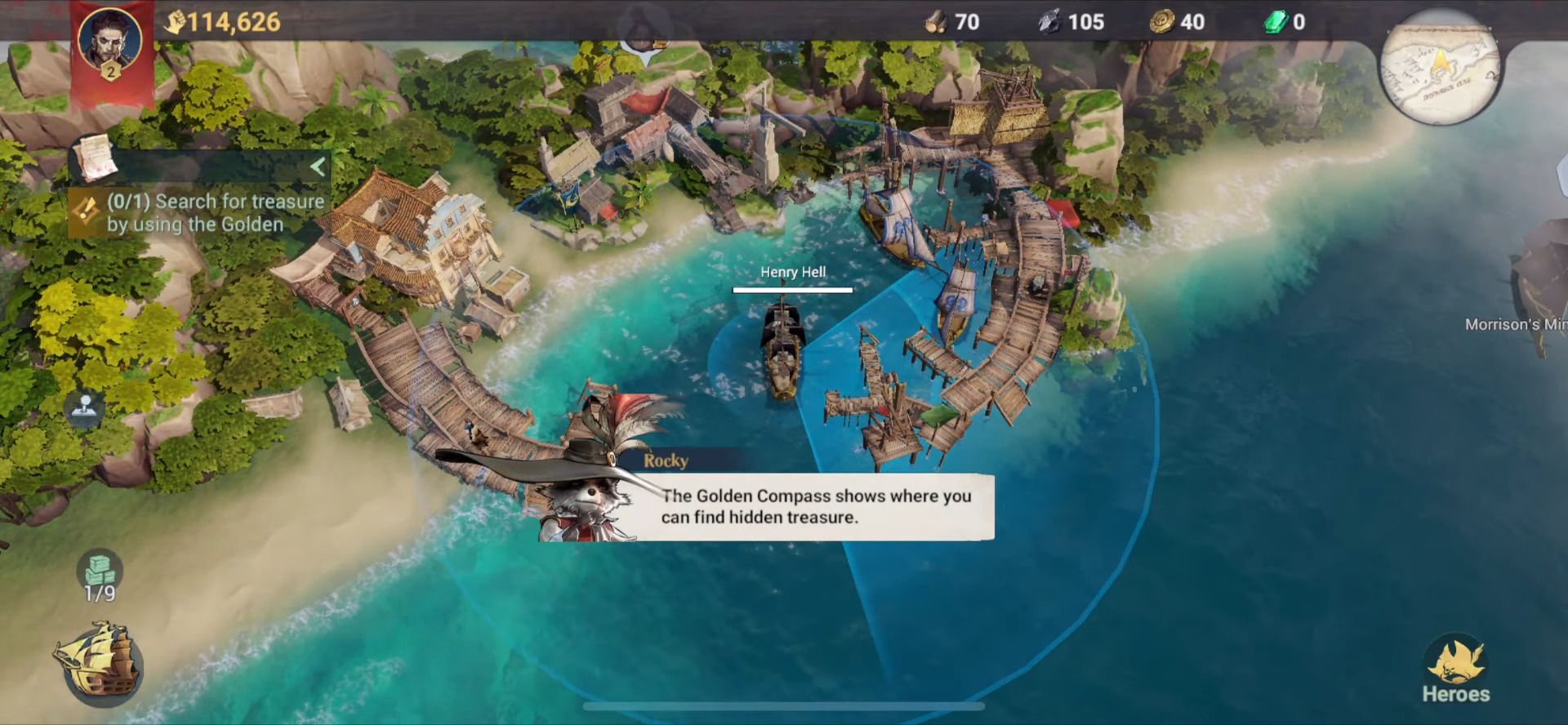 Gameplay of the Sea of Conquest: Pirate War for Android phone or tablet.
