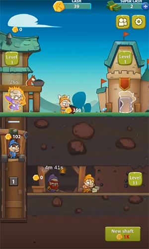 Gameplay of the Seven idle dwarfs: Miner tycoon for Android phone or tablet.
