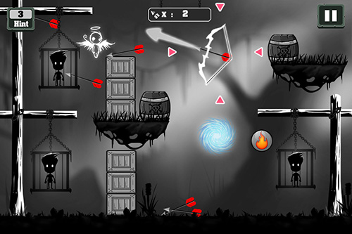 Gameplay of the Shadow archer fight: Bow and arrow games for Android phone or tablet.