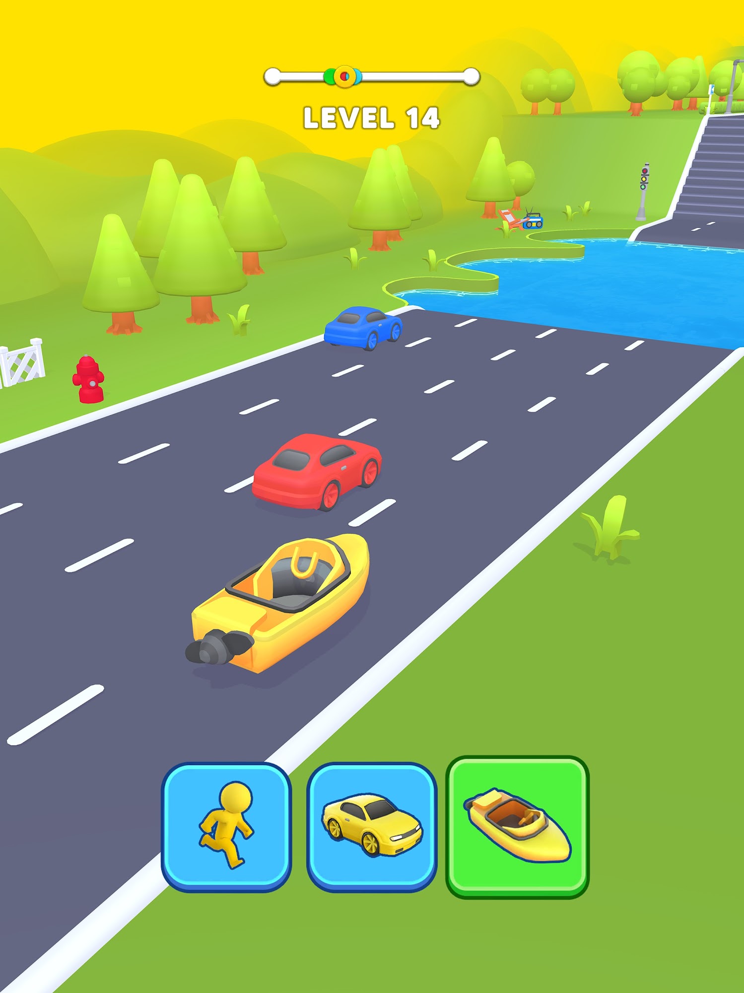 Gameplay of the Shape Transform: Shifting Race for Android phone or tablet.