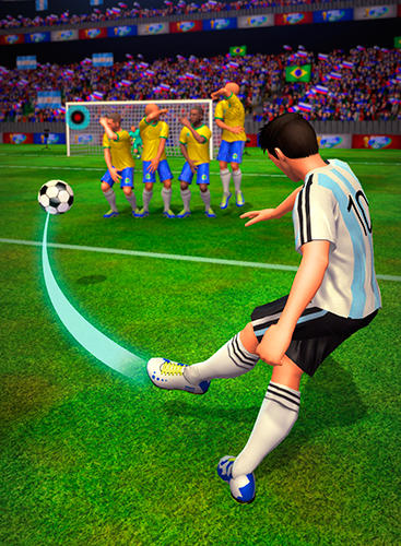 Gameplay of the Shoot 2 goal: World multiplayer soccer cup 2018 for Android phone or tablet.