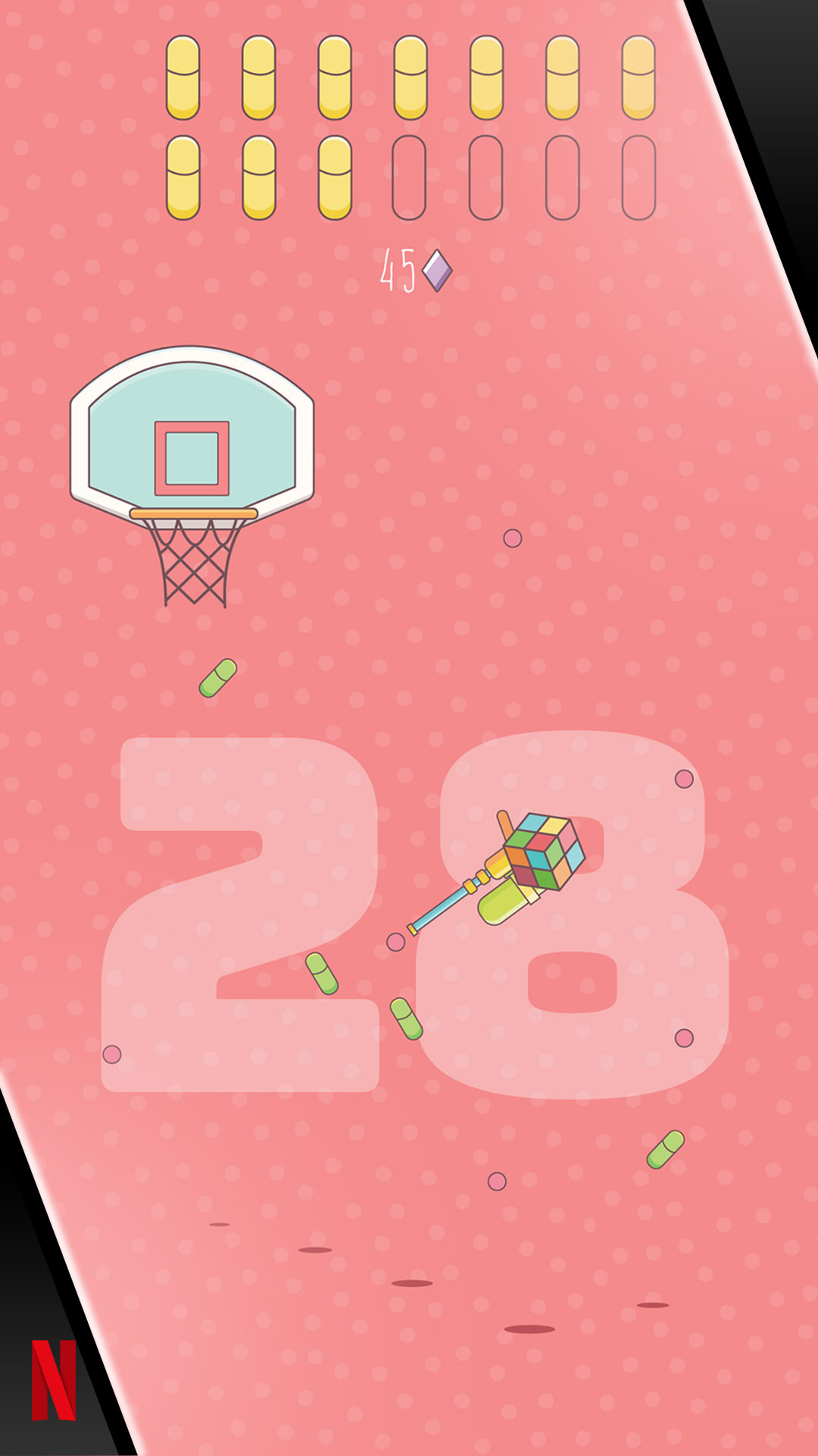 Gameplay of the Shooting Hoops for Android phone or tablet.