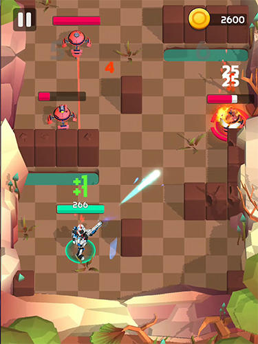 Gameplay of the Shooting robot: Run and gun for Android phone or tablet.