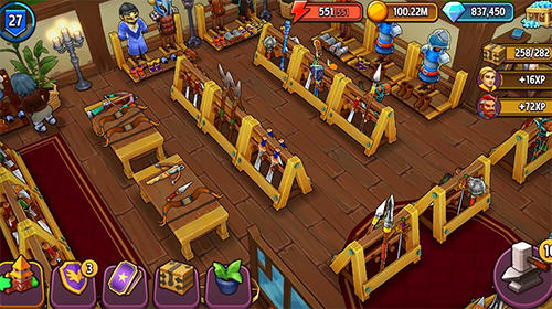 Gameplay of the Shop titans: Design and trade for Android phone or tablet.