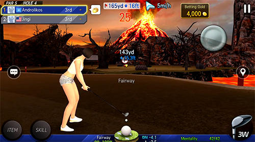 Gameplay of the Shot online golf: World championship for Android phone or tablet.