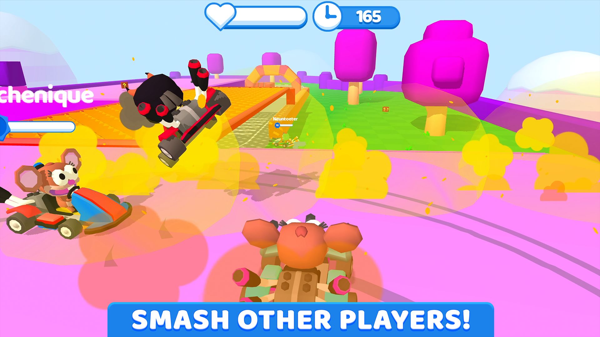 Gameplay of the SmashKarts.io for Android phone or tablet.
