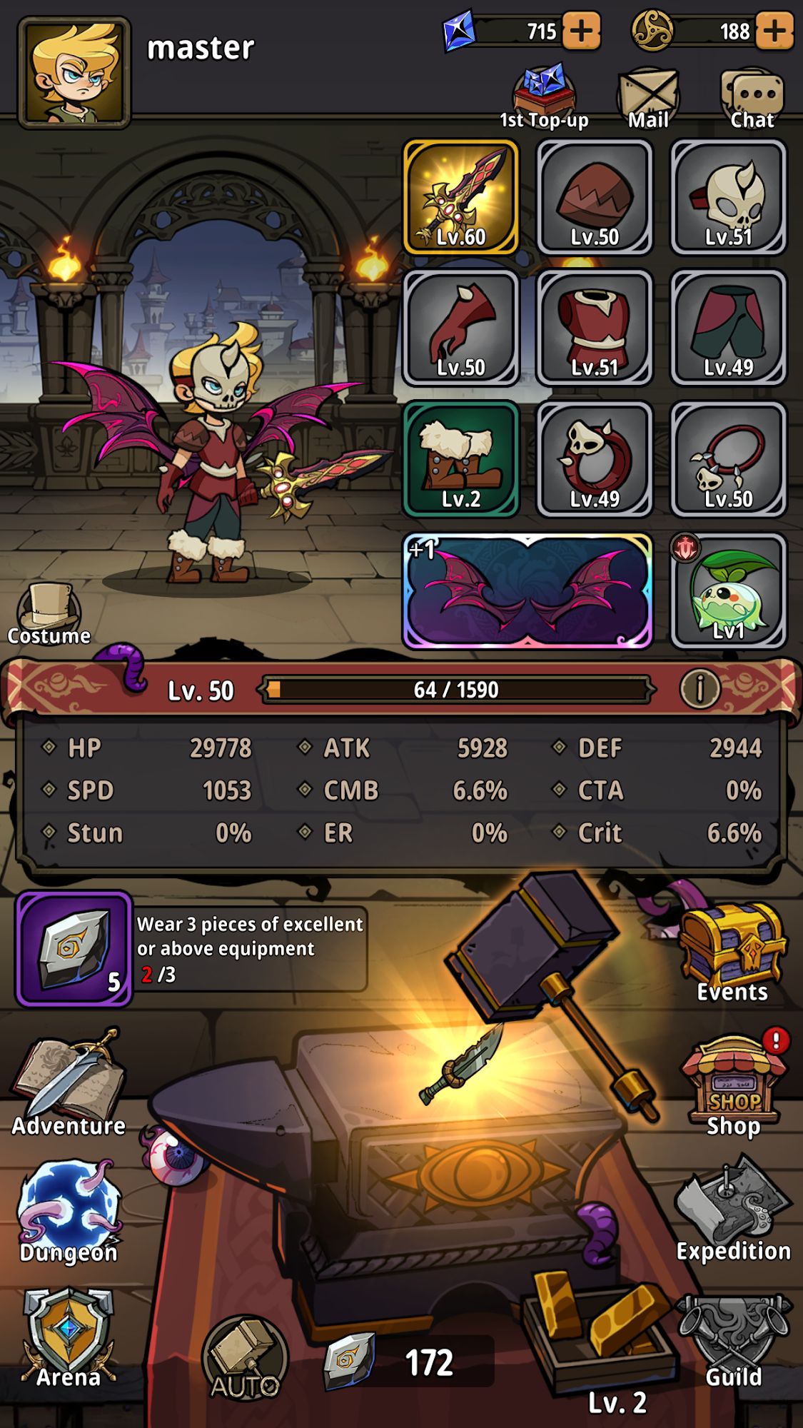 Gameplay of the Smithing Master for Android phone or tablet.