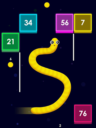 Gameplay of the Snake vs block! for Android phone or tablet.
