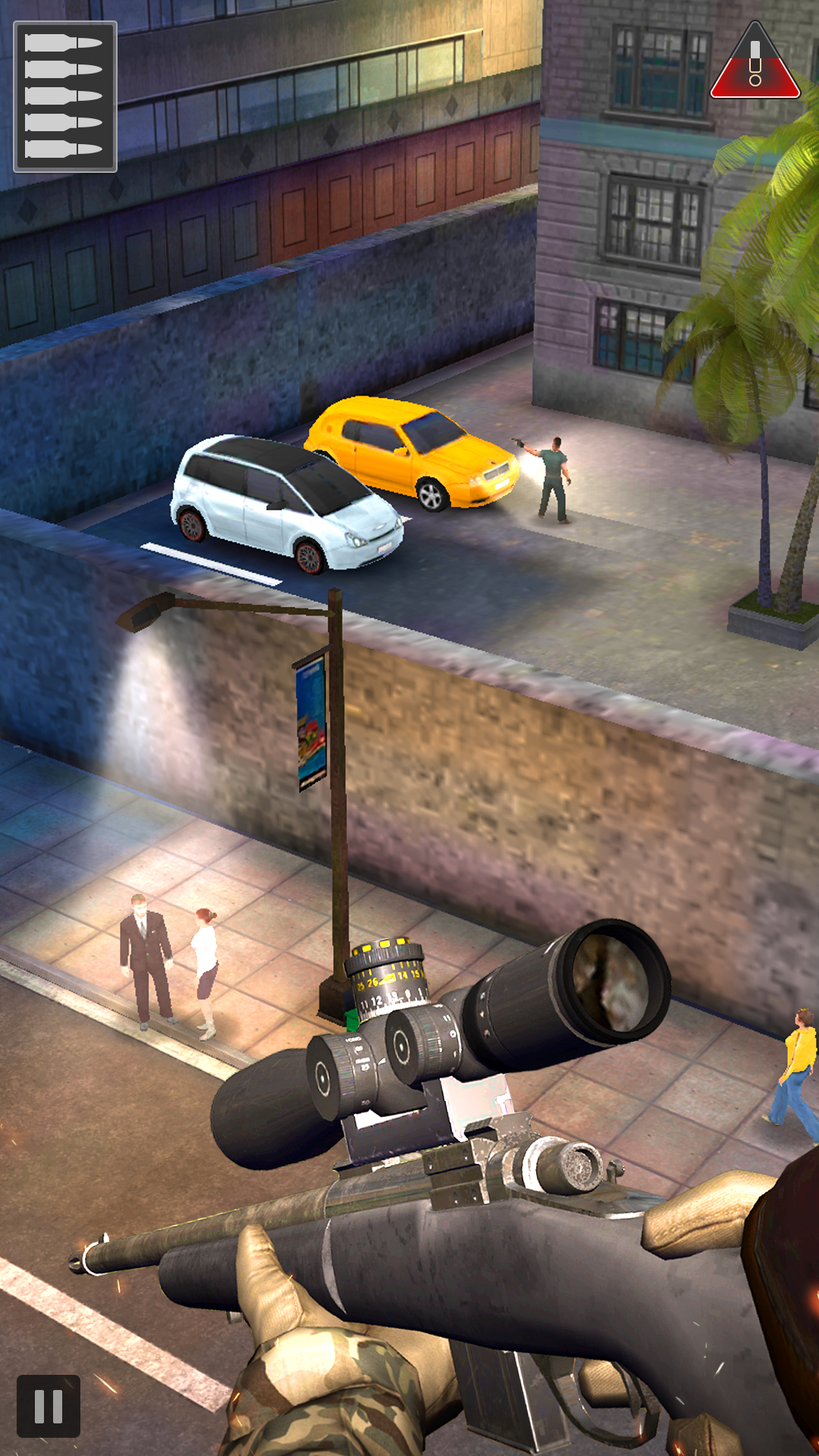 Gameplay of the Sniper Shot 3D : Gun Shooting for Android phone or tablet.
