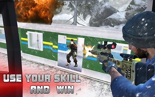 Gameplay of the Sniper train war game 2017 for Android phone or tablet.