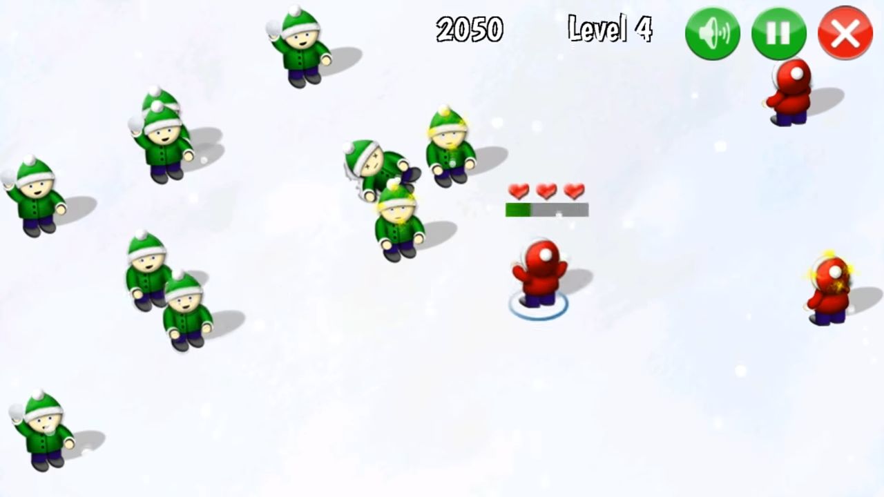 Gameplay of the Snowball Fighters - Winter Snowball Game for Android phone or tablet.