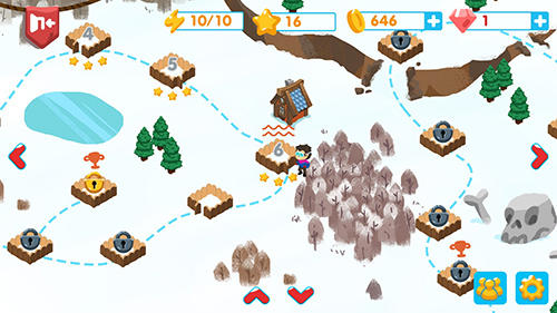 Gameplay of the Snowicks: Snow battle for Android phone or tablet.