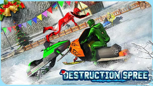 Gameplay of the Snowmobile crash derby 3D for Android phone or tablet.