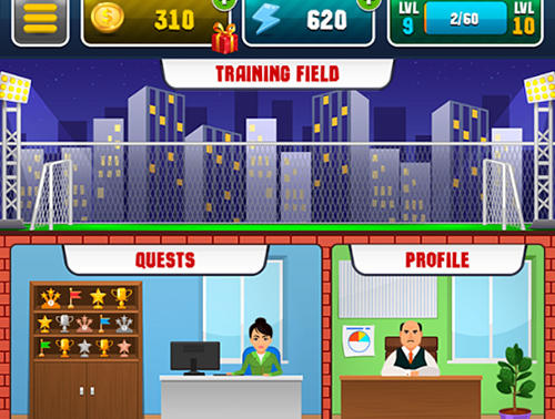 Gameplay of the Soccer academy simulator for Android phone or tablet.