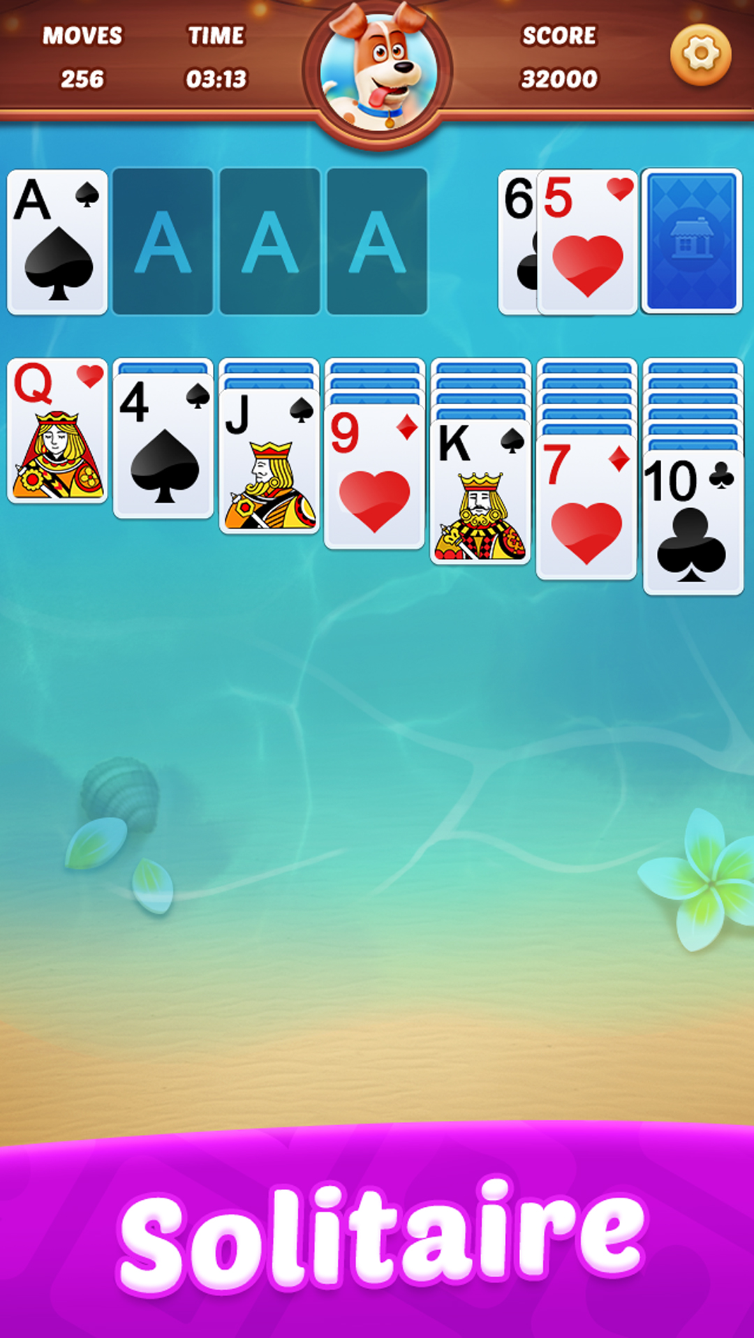 Gameplay of the Solitaire: Card Games for Android phone or tablet.