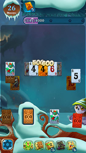 Gameplay of the Solitaire: Frozen dream forest for Android phone or tablet.