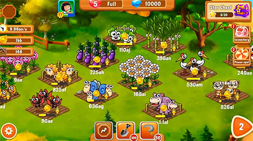 Gameplay of the Solitaire idle farm for Android phone or tablet.