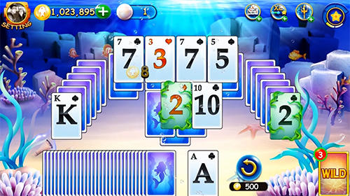 Gameplay of the Solitaire ocean adventure for Android phone or tablet.