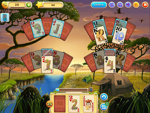Gameplay of the Solitaire safari for Android phone or tablet.