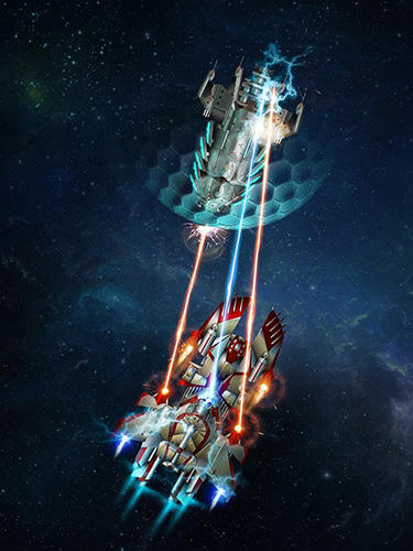 Gameplay of the Space arena: Build and fight for Android phone or tablet.