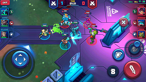 Gameplay of the Space Brawls: 3v3 battle arena for Android phone or tablet.