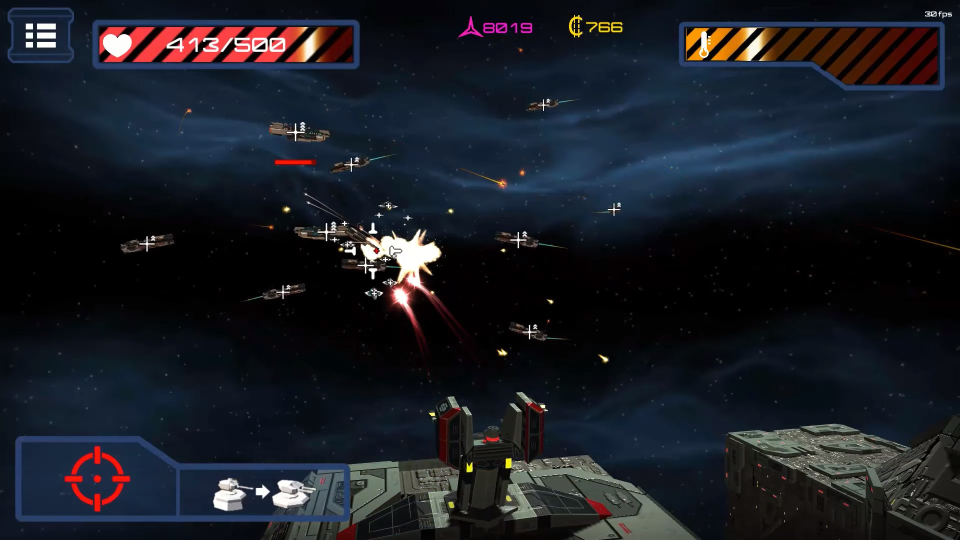 Gameplay of the Space Turret - Defense Point for Android phone or tablet.