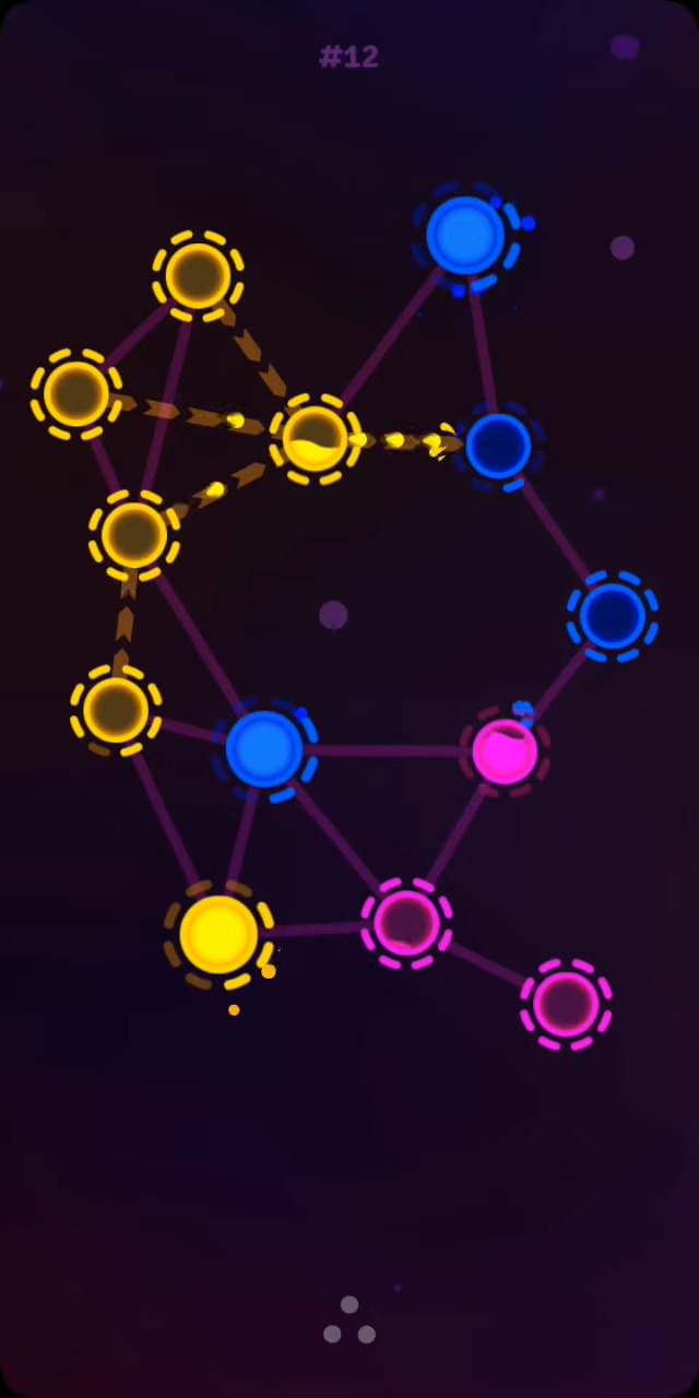 Gameplay of the Splash Wars - glow strategy for Android phone or tablet.