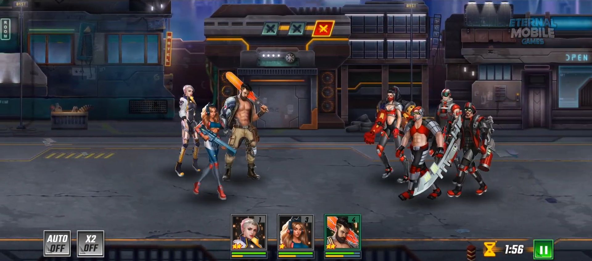 Gameplay of the Squad of Heroes: RPG battle for Android phone or tablet.
