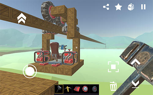 Gameplay of the SSS: Super scrap sandbox. Become a mechanic for Android phone or tablet.