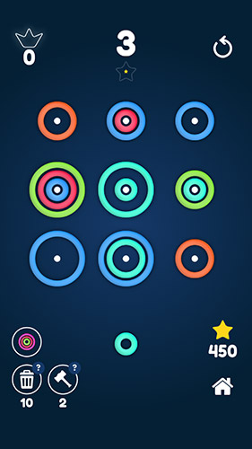 Gameplay of the Stackz: Put the rings on. Color puzzle for Android phone or tablet.