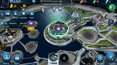 Gameplay of the Star trek: Fleet command for Android phone or tablet.