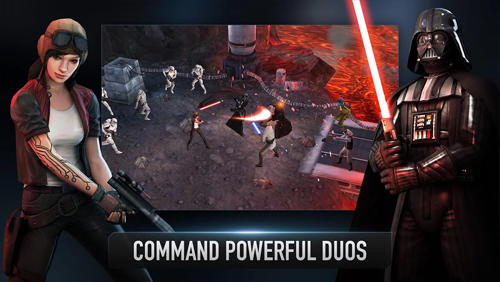 Gameplay of the Star wars: Force arena for Android phone or tablet.