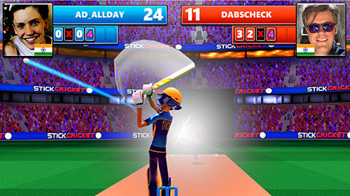 Gameplay of the Stick cricket live for Android phone or tablet.