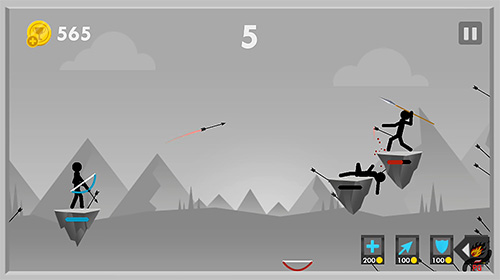 Gameplay of the Stickman archer fight for Android phone or tablet.