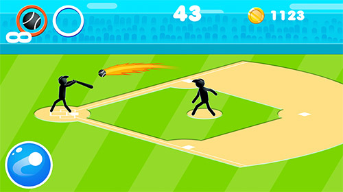 Gameplay of the Stickman baseball for Android phone or tablet.