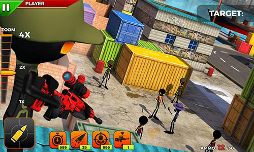 Gameplay of the Stickman battle: Online shooter 3D for Android phone or tablet.