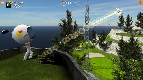 Gameplay of the Stickman cross golf battle for Android phone or tablet.