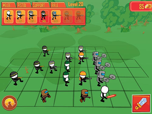 Gameplay of the Stickman gun battle simulator for Android phone or tablet.