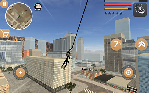 Gameplay of the Stickman rope hero 2 for Android phone or tablet.