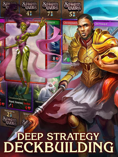Gameplay of the Storm wars CCG for Android phone or tablet.