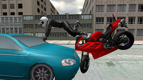 Gameplay of the Stunt bike racing simulator for Android phone or tablet.