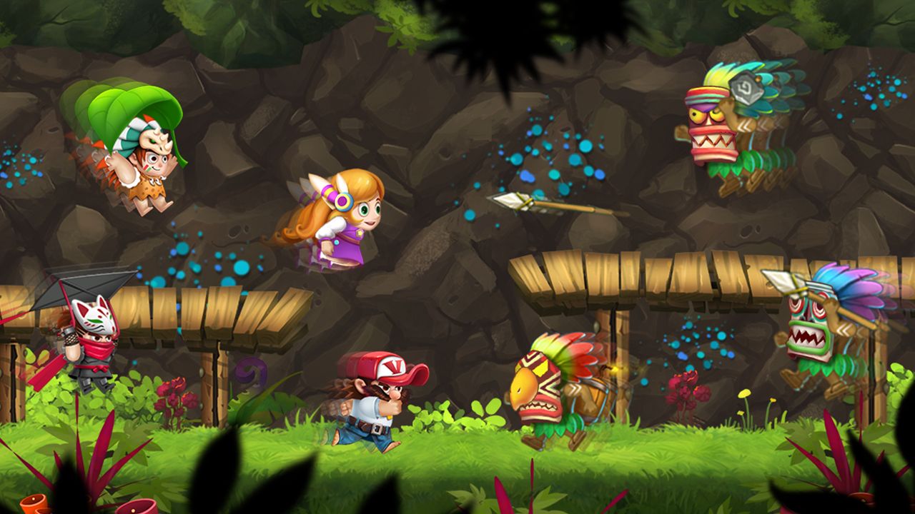 Gameplay of the Super Jungle Jump for Android phone or tablet.