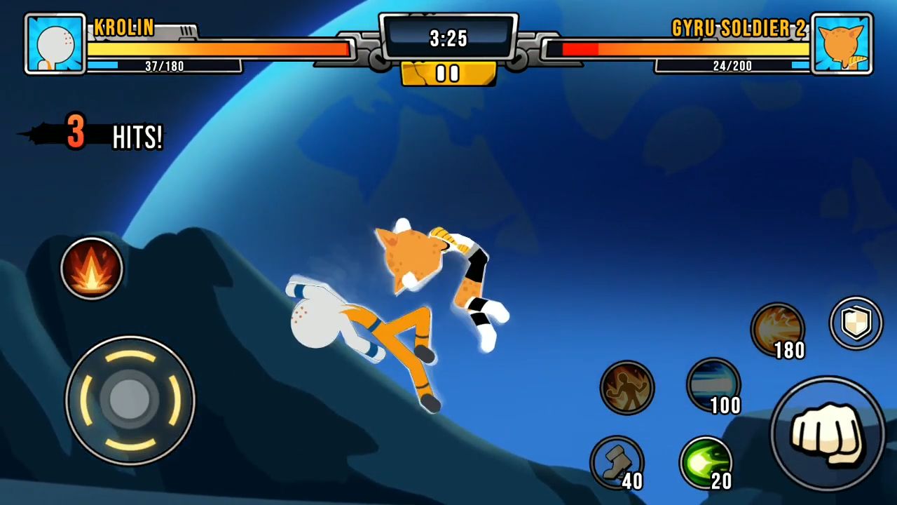 Gameplay of the Super Stickman Dragon Warriors for Android phone or tablet.