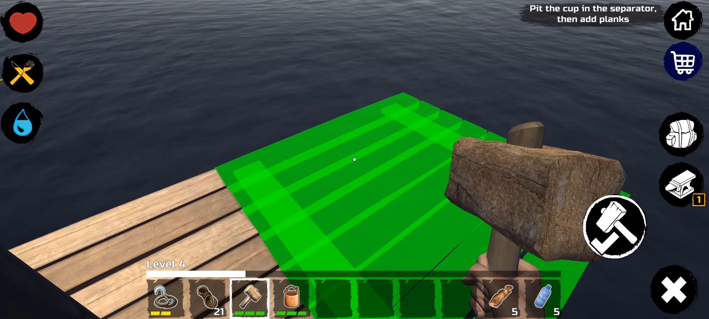 Gameplay of the Survival and Craft: Crafting In The Ocean for Android phone or tablet.