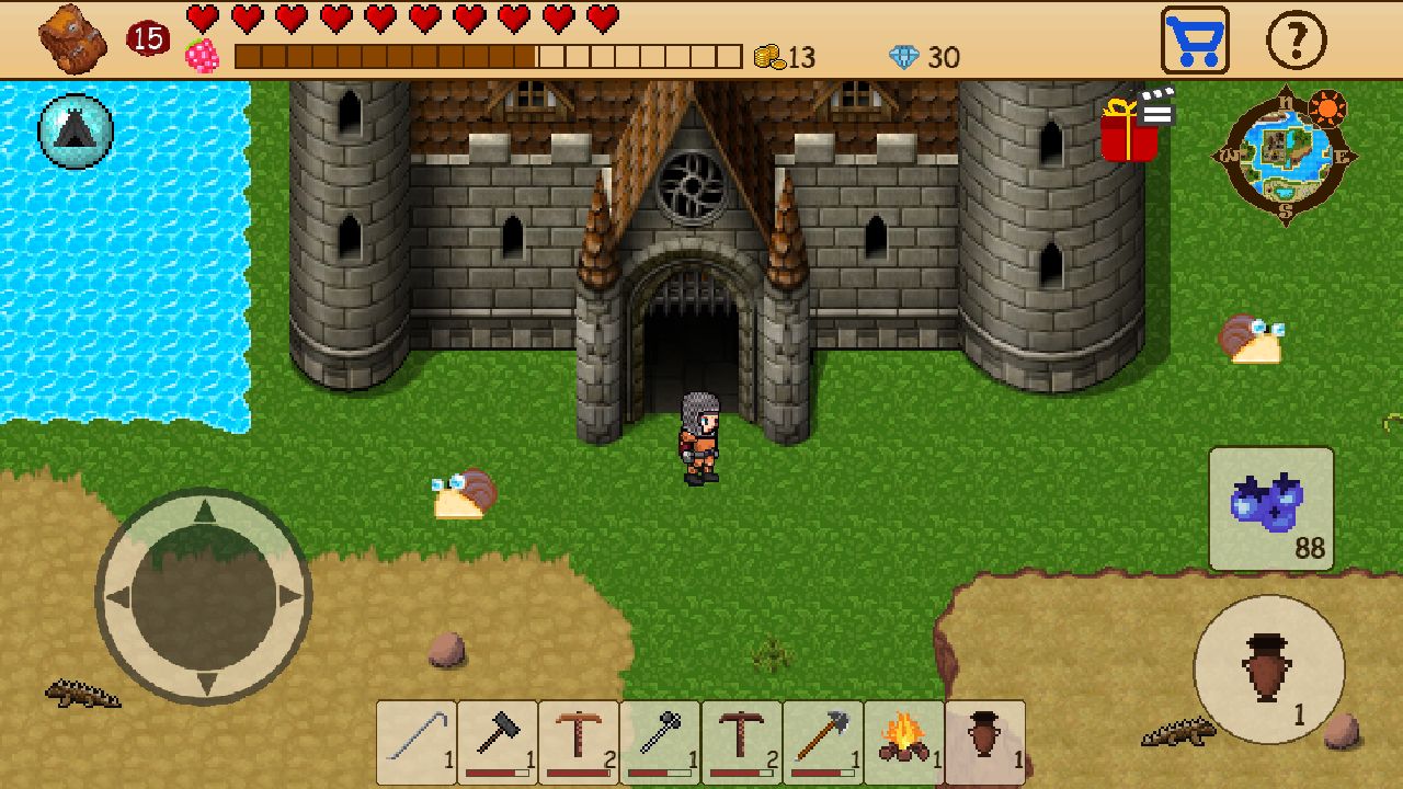 Gameplay of the Survival RPG: Open World Pixel for Android phone or tablet.