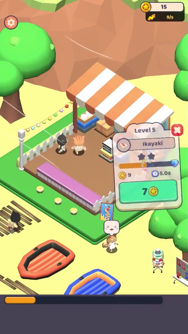 Gameplay of the Sushi Cat Cafe: Idle Food Game for Android phone or tablet.