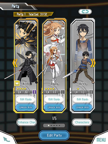 Gameplay of the Sword art online: Memory defrag for Android phone or tablet.