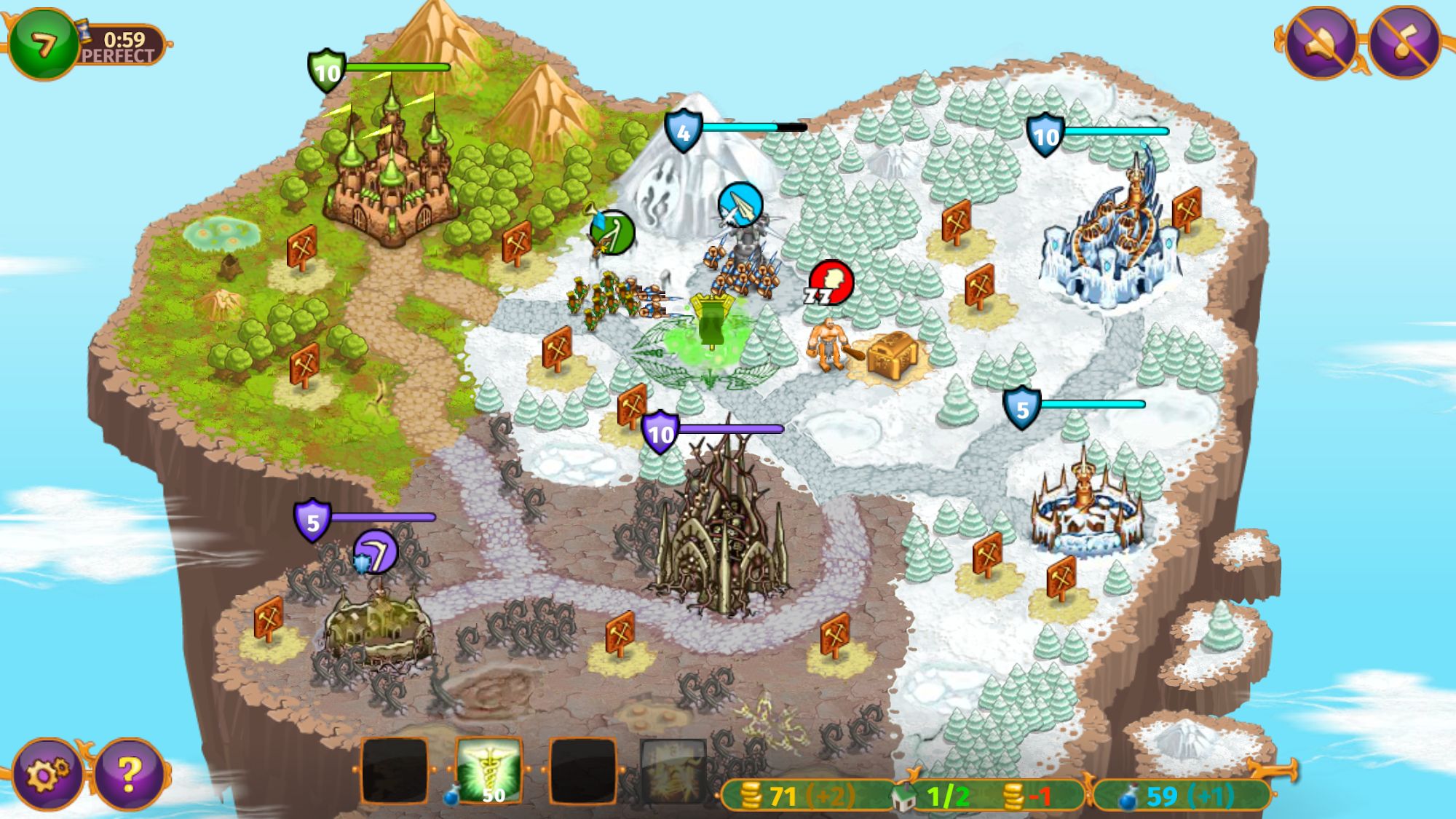 Gameplay of the Takeover RTS for Android phone or tablet.